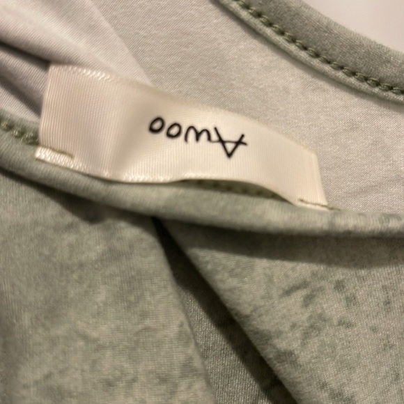 2 piece green matching set crop top and flare pants boho - Picture 8 of 8